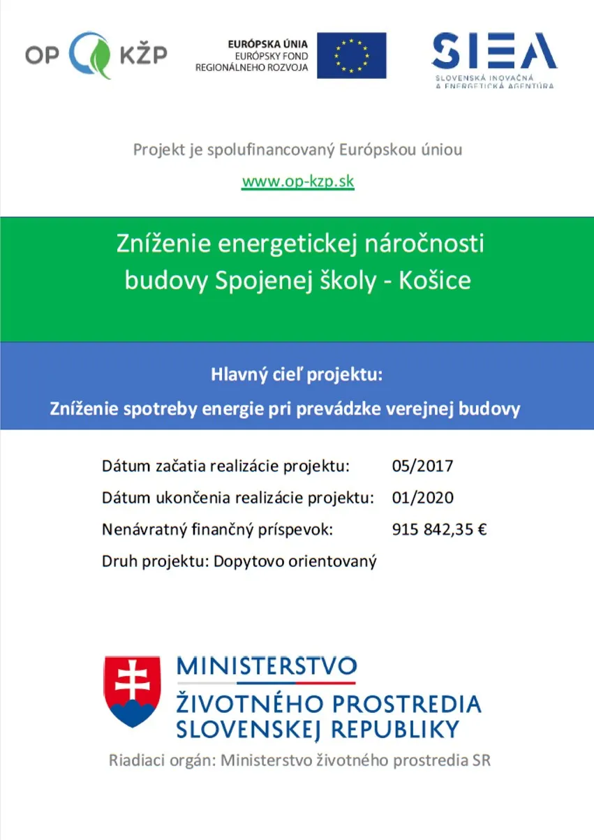 Projekt ZEN - Zníženie energetickej náročnosti